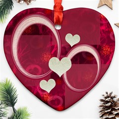 Love oval4 pink Christmas Ornament - Ornament (Heart)