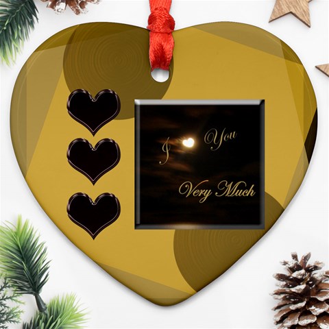 I Heart You Gold1 Ornament By Ellan Front