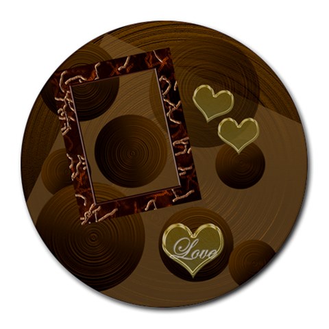 Love Heart 19 Round Mousepad By Ellan Front