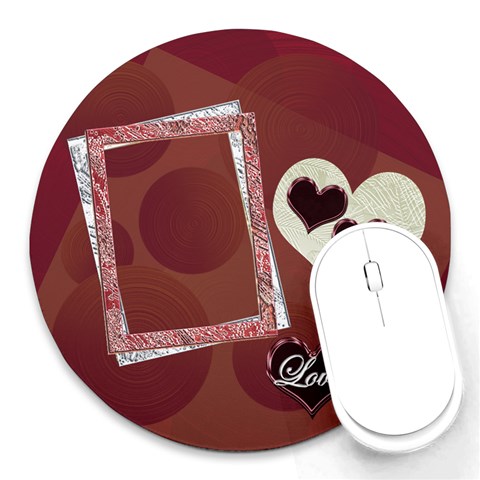 Two Hearts In One Round Mousepad By Ellan Front