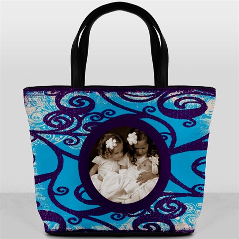 Fantasia Funky Blue & Purple Bucket Bag By Catvinnat Front