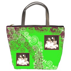 Fantasia Funky acid lime & Purple Bucket Bag