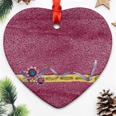 Glitter & Flowers ornament - Ornament (Heart) Glitter & Flowers ornament - Ornament (Heart)