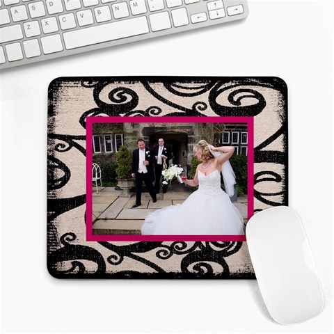 Fantasia  Classic Pink Framed Mousemat By Catvinnat Front