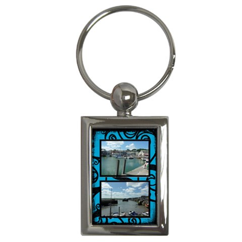 Fantasia Blue Padstowe Twin Frame Keyring By Catvinnat Front
