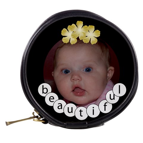 Mini Makeup Bag Black W/yellow Flowers By Jen Back