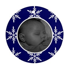 Snowflake with circle frame ornament - Ornament (Round) Snowflake with circle frame ornament - Ornament (Round)
