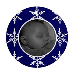 Snowflake with circle frame ornament - Ornament (Round)