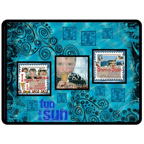 Fantasia Splash 3 Frame Extra Large Fleece Swimming Pool Blue By Catvinnat 80 x60  Blanket Front