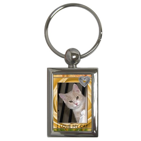 I Love My Cat Keychain By Lil Front