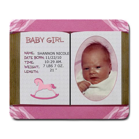 Newborn Baby Girl Mousepad By Lil Front