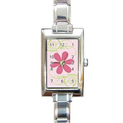 Rectangular Italian Charm Watch Front