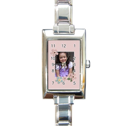 Rectangular Italian Charm Watch Front