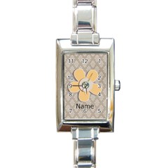 Rectangular Italian Charm Watch - Flower3