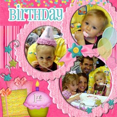 elizabethfirstbirthday - ScrapBook Page 8  x 8 