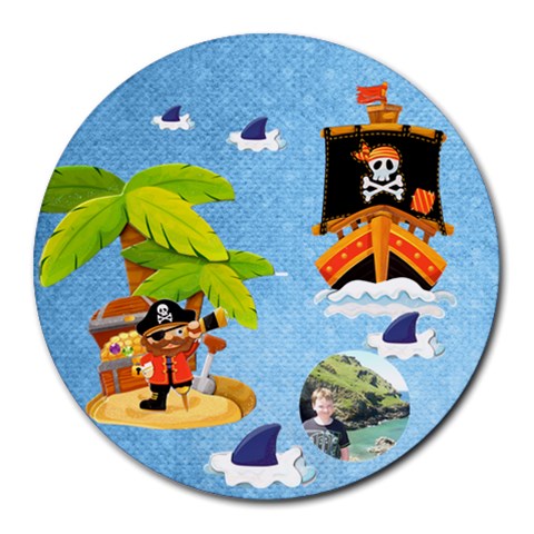 Pirate Pete Round Mousemat By Catvinnat Front