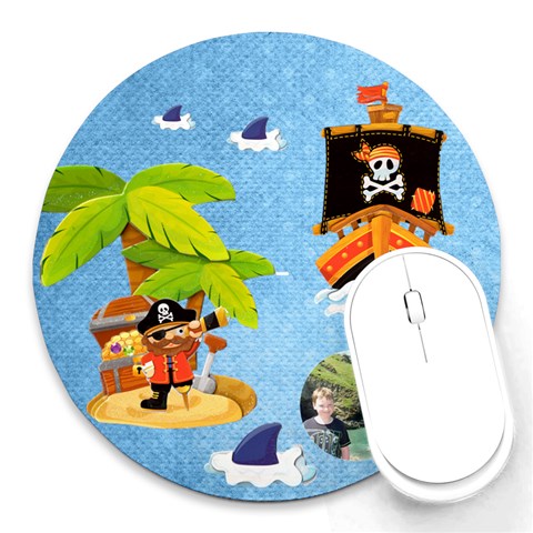 Pirate Pete Round Mousemat By Catvinnat Front