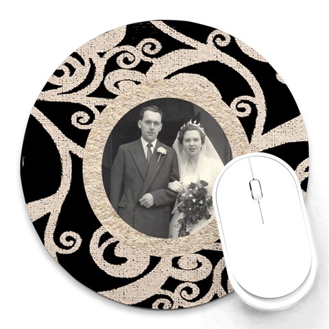Fantasia Reverse Classic Round Mousemat By Catvinnat Front