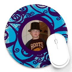 Fantasia  purple & turquoise classic round mousemat - Round Mousepad