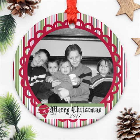 Circle Christmas Ornament 3 By Martha Meier Front