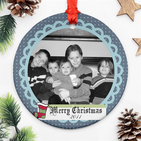 Circle Christmas Ornament 5 By Martha Meier Front