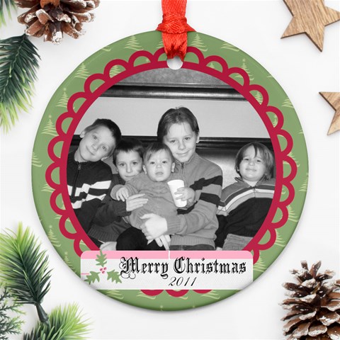 Circle Christmas Ornament 7 By Martha Meier Front