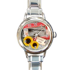 cowboy´s party watch 01 - Round Italian Charm Watch