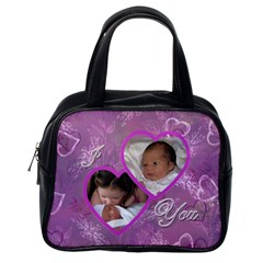 I heart you Lavender Swirl 33 pink - Classic Handbag (One Side) I heart you Lavender Swirl 33 pink - Classic Handbag (One Side)