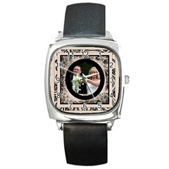 Fantasic classic black strap wedding watch 2 - Square Metal Watch Fantasic classic black strap wedding watch 2 - Square Metal Watch