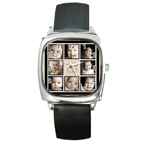 Fantasia Grandchildren  Multi Picture Black Strap  Watch  By Catvinnat Front