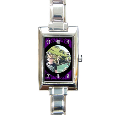 Fantasia Classic Purple Rectangle Charm Watch By Catvinnat Front