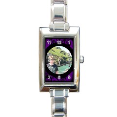 Fantasia Classic Purple Rectangle Charm Watch