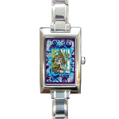 Fantasia Funky Turquoise  Rectangle Charm Watch