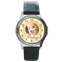 baby music - Round Metal Watch