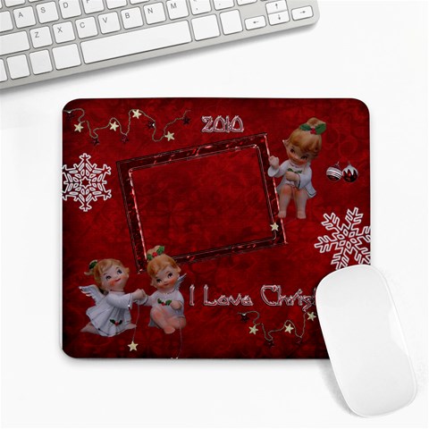Christmas Angels With Stars Large Mousepad By Ellan Front