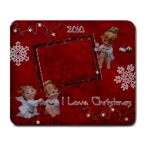 Christmas Angels With Stars Large Mousepad By Ellan Front