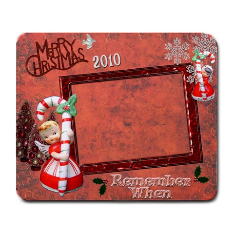 Christmas Candy Cane Angels Remember When Large Mousepad By Ellan Front