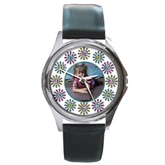 Flower Round Watch With Photo