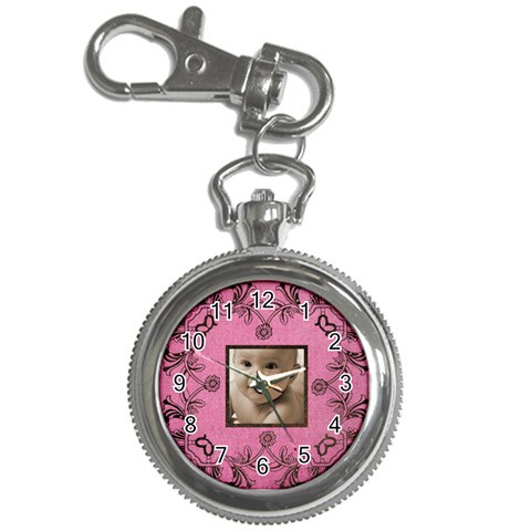 Art Nouveau Pink Keychain Watch By Catvinnat Front