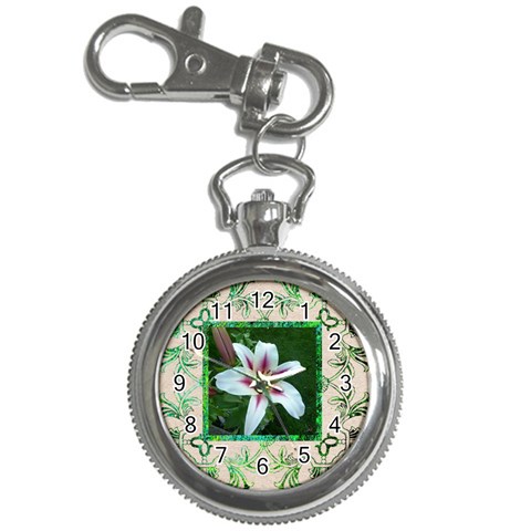 Art Nouveau Eden Lily Keychain Watch By Catvinnat Front