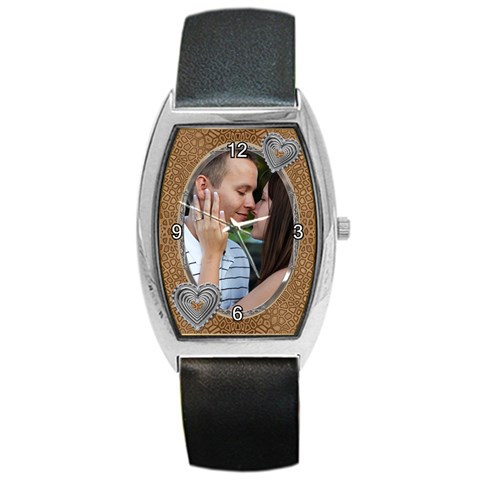 Brown In Love Barrel Watch By Lil Front