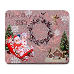 I love Christmas santa sleigh pink remember when large mousepad