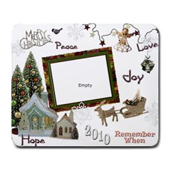 Merry Christmas gold village remember when large mousepad