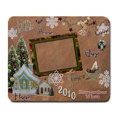 Merry Christmas gold village remember when large mousepad