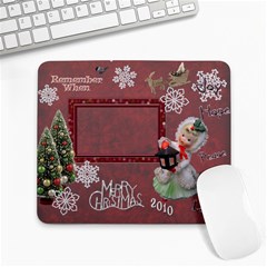 Merry Christmas lantern girl red snowflake remember when large mousepad