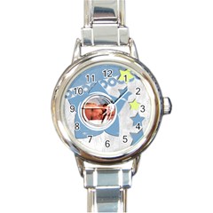Baby blue - Watch - Round Italian Charm Watch