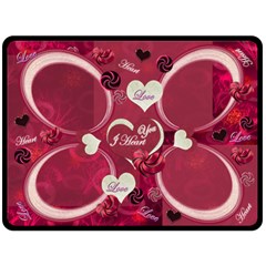 I Heart You Pink fleese blanket - Fleece Blanket (Large)