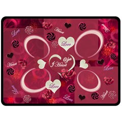 I Heart You Pink smaller frames fleese blanket - Fleece Blanket (Large)