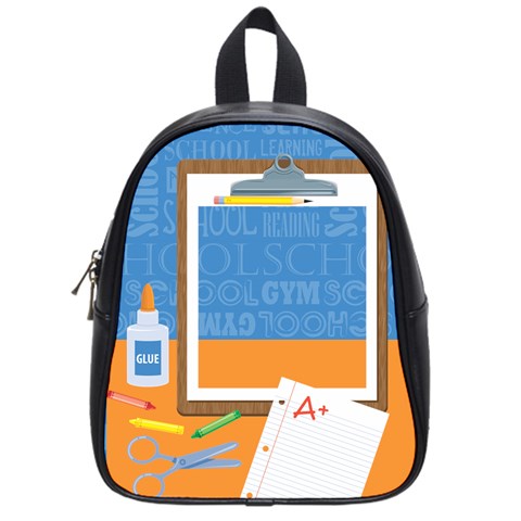 I Love School Small Backpack By One Of A Kind Design Studio Front