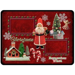 Vintage Christmas santa old fashioned fleece blanket - Fleece Blanket (Large)